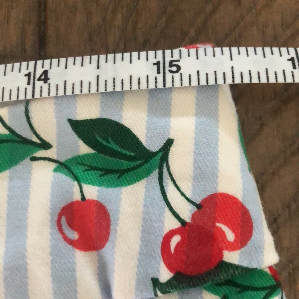 Crown & Ivy Caroline cherry blue striped summer shorts 6 rockabilly retro - Picture 7 of 8